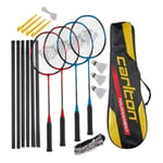Carlton Tournament Blue/Red 4 Player Badminton Set With Net & Shuttles