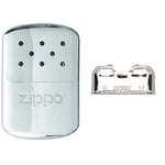 Zippo Unisex's Hour Heat 6 Easy Fill Re-Useable Hand Warmer, Chrome 6 Hr & Hand Warmer Replacment Catalytic Burner Unit(design may vary)
