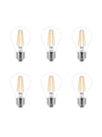 Philips LED-lyspære Classic 7W/827 (60W) Clear 6-pack E27