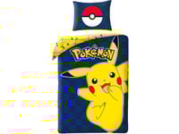 Pokemon Pikachu Sängkläder 140X200 Cm - 100 Procent Bomull