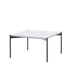 Adea - Plateau Table 60x60, White Carrara Marble Top White Option Legs - Vit - Vit - Soffbord - Metall/Sten