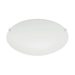Wall Flush Ceiling Light Colour White Shade White Satin Glass Bulb E27 1x60W