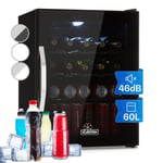Fridge Refrigerator Mini Fridge Mini Bar Beverage Cooler 60L Glass Door Black 