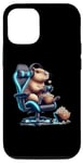 Coque pour iPhone 15 Capybara Popcorn Animal Manette de jeu Casque Gamer