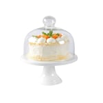 Pastry storage tray White Cake Plate, Restaurant Steak Pastry Tray Wedding Dessert Stand Glass Sandwich Dust Dome 6/8/10/12Inch Dried fruit tasting plate (Size : 25.3 * 25.3 * 24CM)