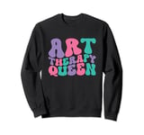 Art Therapy Queen Womens Retro Vintage Wavy Sweatshirt