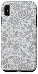 Coque pour iPhone XS Max Motif floral et feuilles grises pour jardin girly mignon bohème
