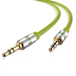Aux Cable 1M 3.5mm Stereo Pro Auxiliary Audio Cable - for Beats Headphones Apple iPod iPhone iPad Samsung LG Smartphone MP3 Player Home/Car etc - IBRA Green
