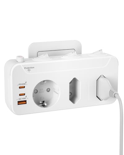 Multiprise Rallonge Electrique 4 Prises Avec 4 Interrupteurs