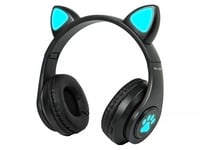 Wireless Headset Bluetooth 5.0 Led For Kids Black Ears