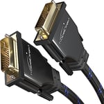 KabelDirekt – Câble DVI à DVI – 1 m – Dual Link, avec noyau en ferrite pour une transmission de signal sans interférences (Cable métal tressé 24+1, jusqu'à 2560 x 1600 à 60 Hz ou Full HD/1080p)