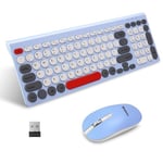 LeadsaiL KF29 Wireless Keyboard and Mouse Set, Wireless USB Mouse and Compact Computer Keyboards Combo, QWERTY UK Layout for HP/Lenovo Laptop and Mac-Colorful