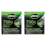 Slime 30057 Bike Inner Tube with Slime Puncture Sealant, Self Sealing, Prevent and Repair, Schrader Valve, 35/43-622mm (700x35/43c) (Pack of 2)