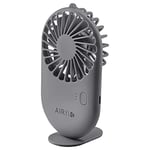Fizporium-Ltd Portable & Powerful AirFlow Mini Fan Hand-held Pocket Fan Cooler Cooling USB Rechargeable Mini Stand 3 Speed Settings - Grey