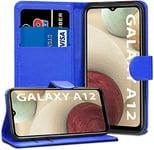 KP TECHNOLOGY Galaxy A12 Case, Galaxy A12 Leather Case, Galaxy A12 Book Flip Leather Wallet Cover with Card Slots for Samsung Galaxy A12 [Compatible With Galaxy A12 Screen Protector] (BLUE)