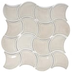 mosaik ws fan pattern uni stonegrey glossy wave 9,3x8,8x0,8