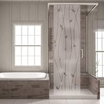 Ambiance Sticker Film Fenêtre Anti Regard Occultant - Autocollant Stickers Brise-Vue pour Vitre & Porte de Douche | Lianes Romantiques - H120 x L35 cm