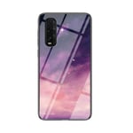 Multicolor Case for Oppo Find X2 Neo Case Gradient Clear Tempered Glass Cover Case Compatible with Oppo Find X2 Neo (Fantasy Starry)