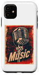 Coque pour iPhone 11 Microphone chanteur vintage rétro chanteur