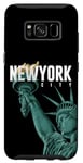 Coque pour Galaxy S8 Enjoy Cool New York City Statue Of Liberty Skyline Graphic