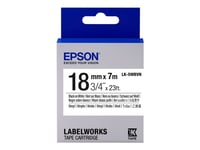 Epson Lk-5Wbvn - Vinyl - Svart På Vitt - Rulle (1,8 Cm X 7 M) 1 Kassett(Er) Etiketttejp - För Labelworks Lw-1000, Lw-300, Lw-400, Lw-600, Lw-700, Lw-K400, Lw-Z700, Lw-Z710, Lw-Z900