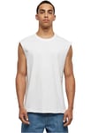 Urban Classics Men's Open Edge Sleeveless Tee Sleeveless T-Shirt for Men Crew Neck Cotton Sizes XS-5XL, White, 3XL