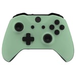 eXtremeRate Matcha Green Soft Touch Grip Front Housing Shell Cover for Xbox One S/X Controller, Replacement Parts Custom Case Faceplate for Xbox One Wireless Controller 1708 - Controller NOT Included
