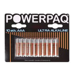 Powerpaq Ultra Alkaline AAA batteri - 10 st.