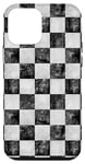 iPhone 12 mini Vintage Checkered Pattern White and black Checkered Case