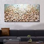 Modern 100% Handmade Oil Painting Pictures On The Wall Art Decoration Abstract Oil Painting On Canvas Thick Oil Flowers (Color : No Frame, Size (Inch) : 75cmx150cm)