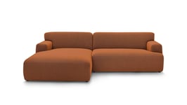 Canapé d'angle fixe 4 places BOBOCHIC CELESTIN coloris orange