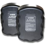 vhbw 2x Batteries compatible avec Bosch GSR 12-2, JAN-55, GSR 12-1, GSR 12V, PSR 12, PAG 12, PSB 12 VE-2 outil électrique (3000 mAh, NiMH, 12 V)