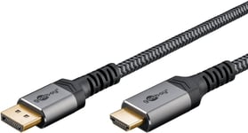 Goobay DisplayPort™ til HDMI™-kabel, 1 m, Sharkskin Grey DisplayPort™ stik > HDMI™ stik (type A)