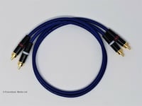 Van Damme Pro Cables RCA Phono to RCA Phono Silver Plated Pure OFC Blue 25cm