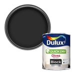 Dulux Quick Dry Gloss Paint For Wood & Metal Black Size 750ml