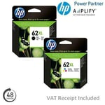 Genuine HP 62XL Black & Colour Combo Pack - For Officejet 5740 Printers