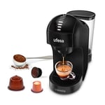 Ufesa Venezia Machine à Café Capsule 4 en 1, Cafetière Nespresso, Dolce Gusto Machine, Delta Q Capsules, Café Moulu, Écran Tactile Digital avec 7 Niveaux, Réservoir 1 L, 15 BAR, 1400 W