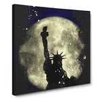 The Statue Of Liberty Vol.4 Paint Splash Modern Canvas Wall Art Print Ready to Hang, Framed Picture for Living Room Bedroom Home Office Décor, 14x14 Inch (35x35 cm)