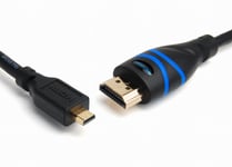 BlueRigger Micro HDMI to HDMI Cable (5M, 4K 60Hz, HDR, High Speed, Ethernet) - Compatible with GoPro Hero 7/6/5/4, Raspberry Pi 4, Sony A6000/A6300 Camera, Nikon B500, Lenovo Yoga 3 Pro, Yoga 710