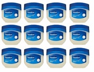 12 x 50ml Vaseline Pure Petroleum Jelly Original For All Skin Types Free P&P