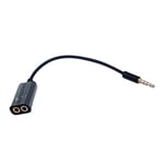 Headphones Accessories - 1 To 2 3.5mm Stereo Splitter Audio Male To Earphone Headset And Microphone Adapter Turn Wiring Connector Converter Black