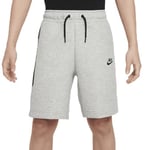 NIKE FD3289-063 B NSW TECH FLC Short Shorts Boy's DK Grey Heather/Black/Black Size XS