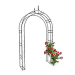 Relaxdays 10020028 Arche à rosiers pointue Tuteur de plantes grimpantes Support de jardin fer noir en métal obélisque pour fleurs arceaux colonne H x l x P: 242 x 138 x 35,5 cm
