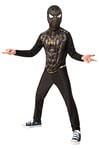 RUBIES - SPIDER-MAN - Marvel officiel - Déguisement pour enfants en taille 4-6 ans. Coloris noir et or issu du film SPIDER-MAN No Way Home.