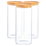 Glass Storage Jars with Cork Lids 1.5 Litre Pack of 3