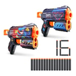 XSHOT- X-Shot Skins Flux Blaster – Poppy Playtime Lot de 2 par ZURU avec 16 fléchettes Technologie de Poche d'air Mousse, 36701, Multicolore