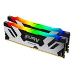 Kingston FURY Renegade Noir RGB XMP 64GB 6400MT/s DDR5 CL16 DIMM Mémoire pour PC de Gamer (Kit de 2) - KF564C16RSAK2-64