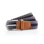 Asquith Two colour stripe braid stretch belt - Navy/Red / One size