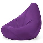 Bean Bag Bazaar High Back Recliner Chair, Purple, 87cm x 65cm, Large Living Room Gaming Bean Bags, Water Resistant Outdoor Lounger Beanbag