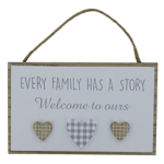Plaque Every Family Has A Story Welcome To Ours Wooden Sign Gift